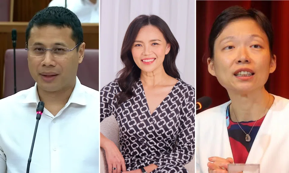 Desmond Lee (left) and Jasmin Lau (right) contacted ex-teacher Jo Ann Kuek (centre) after her critique of MOE workload went viral.