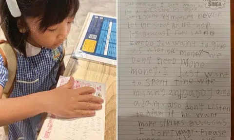 6 year old’s 1-word response after pm wong replies to handwritten letter
