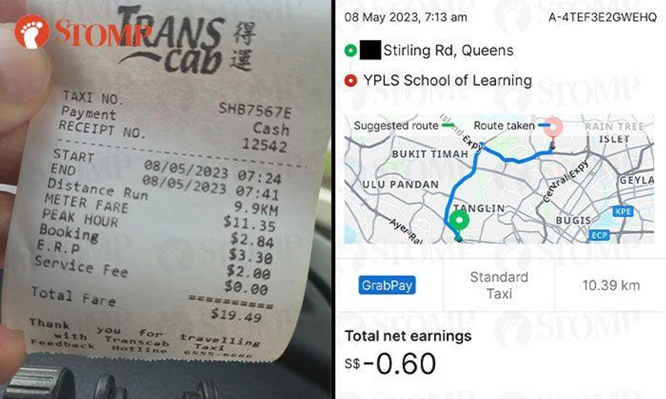 Cabby makes total loss of $20.09 for $19.49 GrabTaxi trip after clicking wrong button