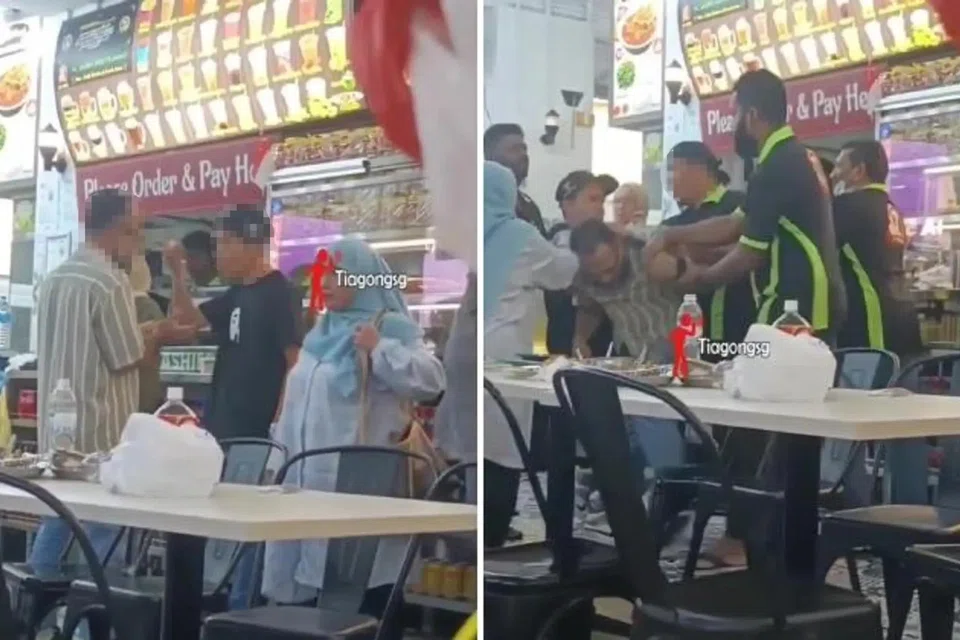 Two men got into a tussle in a restaurant in Syed Alwi Road. 