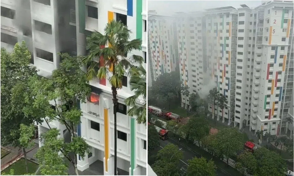 six taken to hospital after sengkang fire