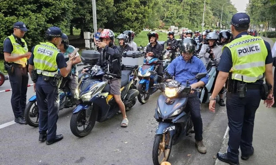 More than 300 motorcyclists were stopped for checks during a joint enforcement operation involving the Traffic Police, National Environment Agency and Land Transport Authority on July 15.