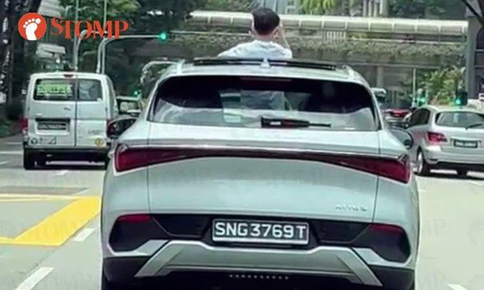 By standing in the BYD Atto electric SUV with his body sticking out of the sunroof, the boy in the video is clearly not wearing a seatbelt.