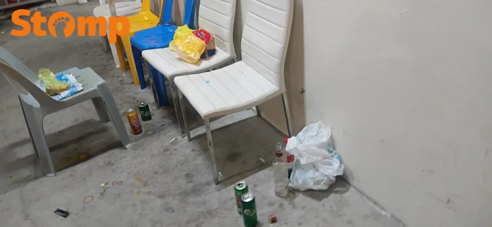 Mess left behind in the void deck