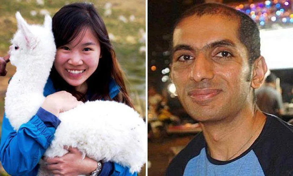 The two Singaporeans are Ms Tan Wei, 26, a postgraduate student from UC Berkeley, and researcher Sunil Singh Sandhu, 46. PHOTOS: CHEERIN TAN/FACEBOOK, COURTESY OF SUNIL SANDHU'S FAMILY