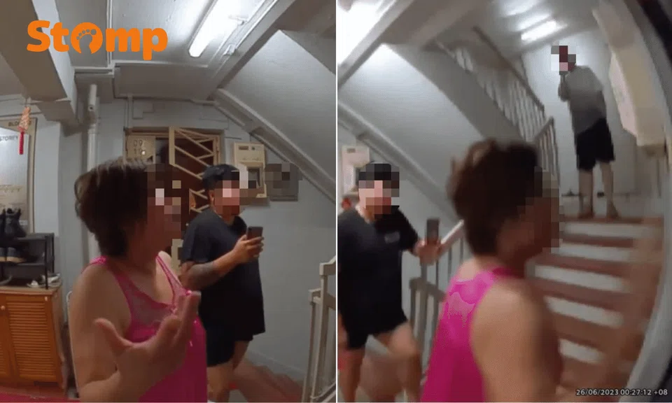 Woman seen banging the gate of Mr Lee's door