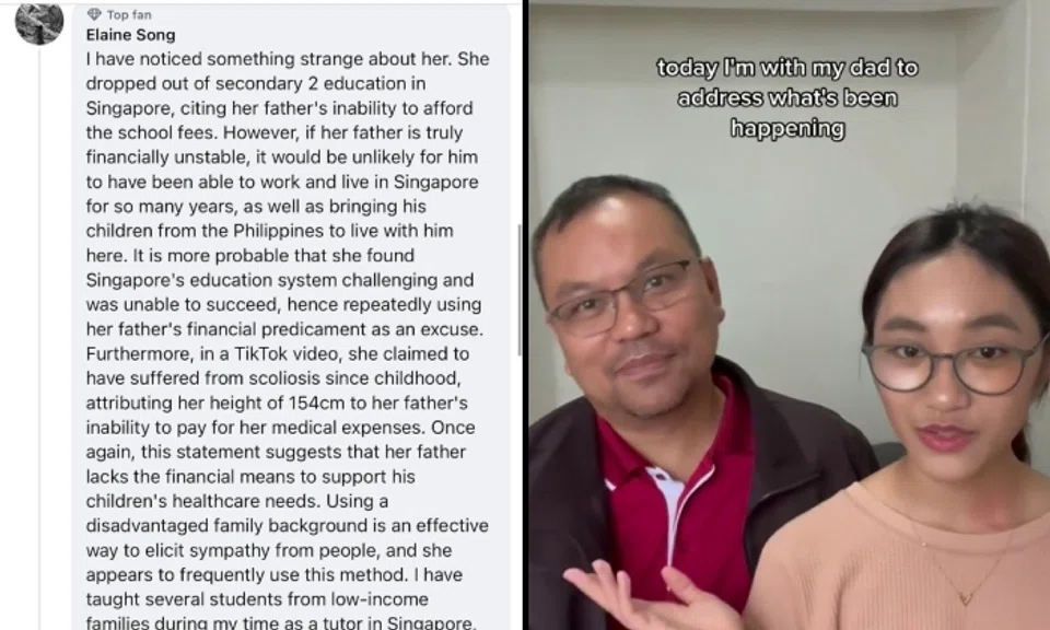 Teen TikToker Zoe Gabriel, who gained viral fame as the Charles & Keith "bag girl", has posted a video with her father "to address what's been happening and to sort of clear the air".