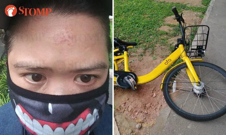 Cyclist injured after crashing into ofo bicycle left lying in the middle of Woodlands pathway
