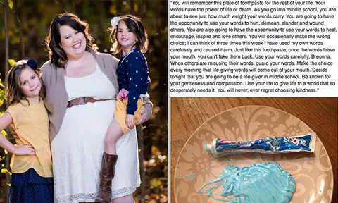 Mom uses toothpaste to teach daughter simple but powerful lesson on bullying