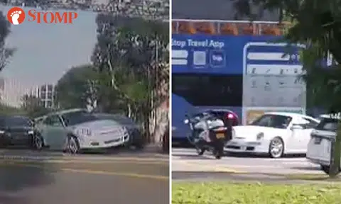 Car crashes after trying to squeeze between two vehicles along Orchard Road