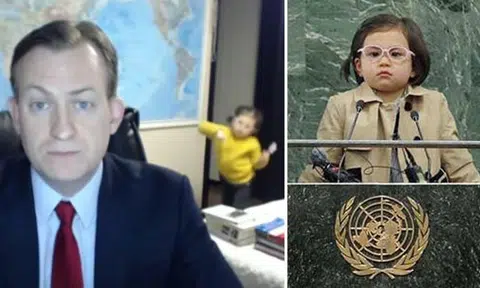 Netizens want BBC videobombing girl to be 'President of the Earth'