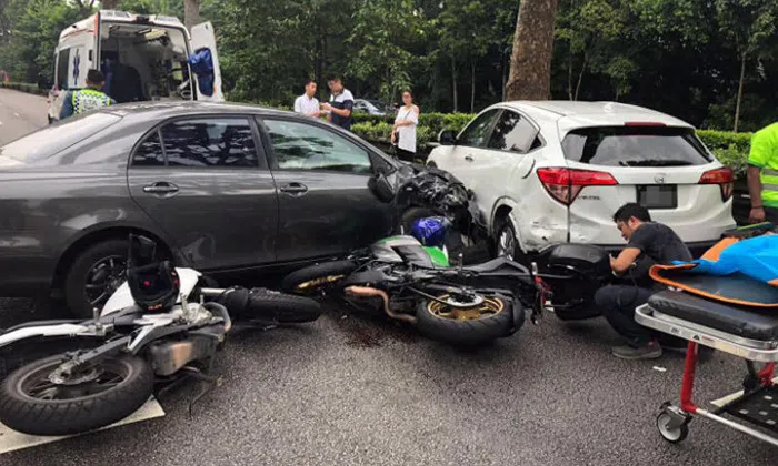3 people taken to hospital after BKE accident involving 2 cars and 2 ...
