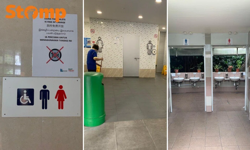 Free toilets in the Bedok Interchange Hawker Centre free, Block 216 Bedok Food Centre and Market, and Tampines Round Market and Food Centre.