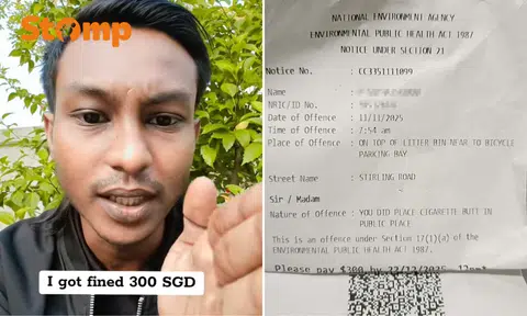 'Like this also can get fine': Man stunned at $300 fine for leaving cigarette butt on top of rubbish bin