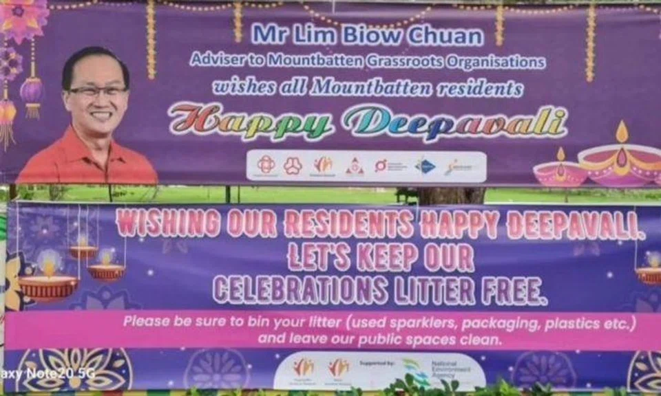 Facebook user Susiilaa Shanmugam posted a photo of the banners and wrote: "Thank you for the reminder, sir. Just curious if you have ever used this message during Chinese New Year or Hungry Ghost Festival?"