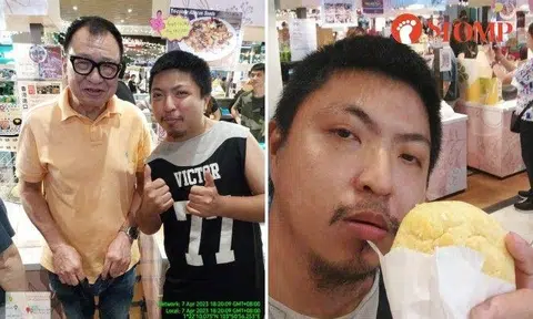 Stomper Wei Sien shared photos taken with Benz Hui and a bolo bau in AMK Hub.