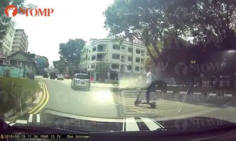 E-scooter user riding in middle of the road doesn't know the law or simply doesn't care?