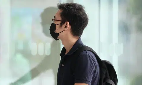 Lin Junquan was caught taking an upskirt video of a woman on an escalator in March 2021. ST PHOTO: KELVIN CHNG