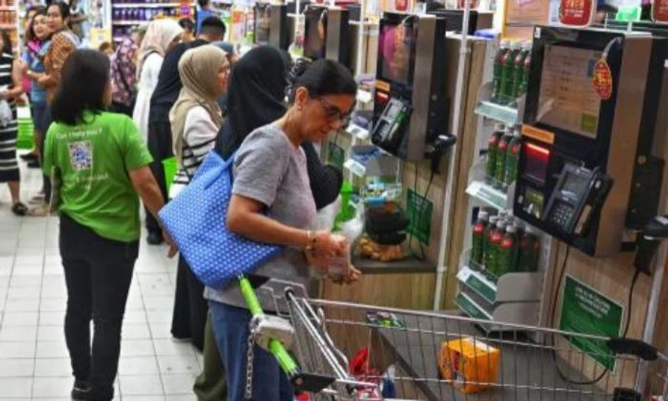 Self-checkout counters in Giant Supermarket