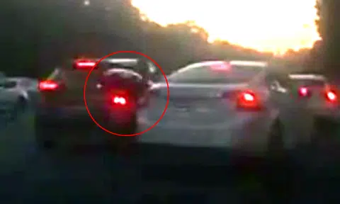 Speeding rider crashes into car changing lanes on PIE