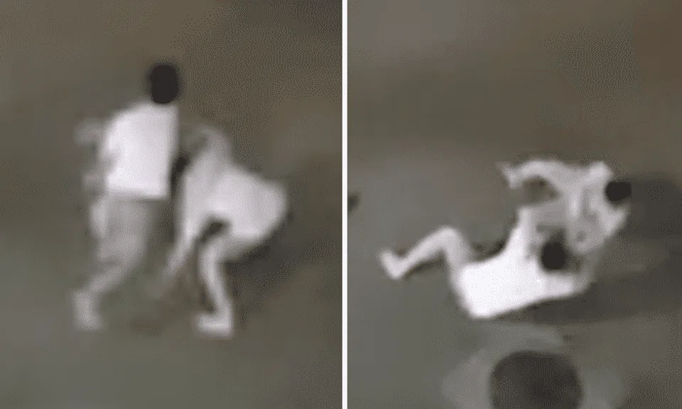 Man throws opponent to the ground with 'judo' move during fight outside Golden Mile Complex