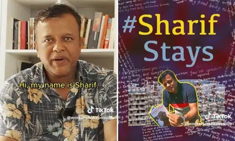 In the video, Mr Md Sharif Uddin said he lost his job after he told his employer to alert the police about illegal moneylenders who were harassing him over an alleged unpaid loan.