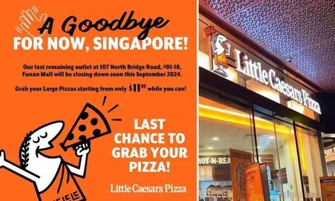 Little Caesars says 'goodbye for now, Singapore' as its last remaining outlet in Funan will close this month