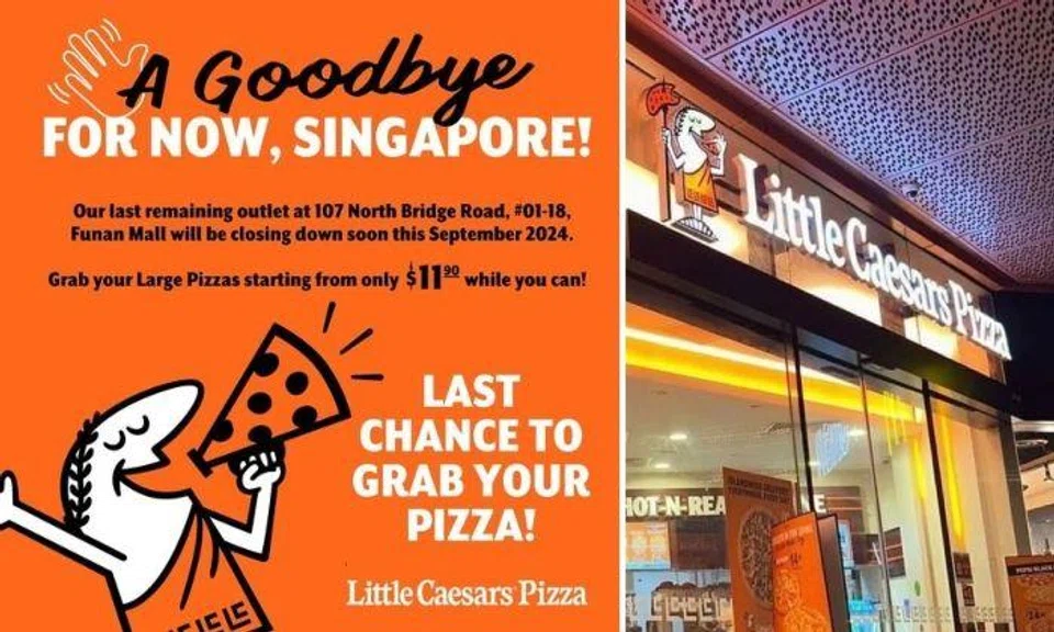 Little Caesars says 'goodbye for now, Singapore' as its last remaining outlet in Funan will close this month