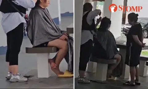 Woman gets haircut in Bukit Batok void deck: Is this allowed?