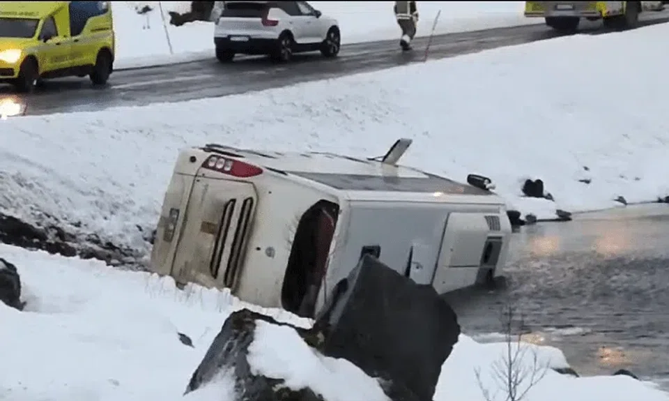 The bus was travelling from Svolvaer to Lofoten when the accident occurred.