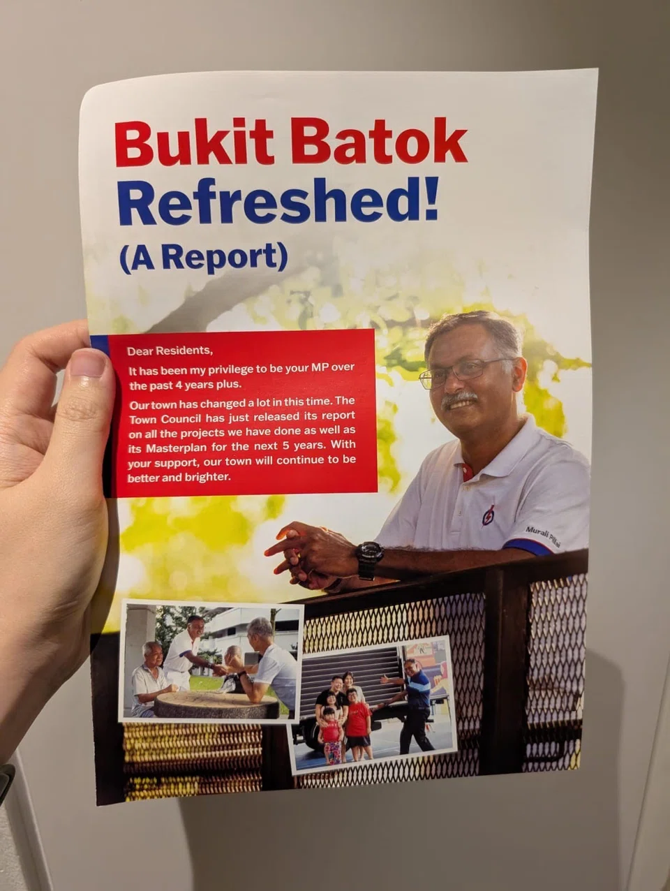 A campaign flier that was distributed in Bukit Batok.