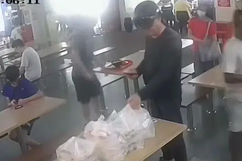 The man was seemingly pretending to find his order. 