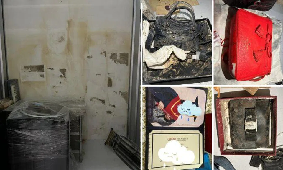 Her possessions, amounting to about $16,000, which she had kept at the Lock+Store storage unit in Ang Mo Kio, were damaged. Photos: Ong Yu Tong