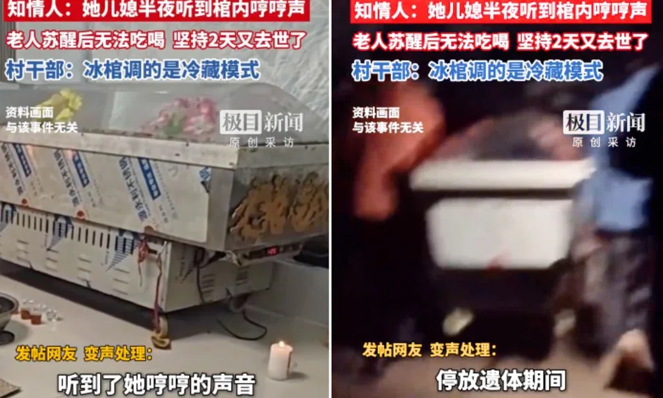 Woman wakes, placed, refrigerated coffin, pass away