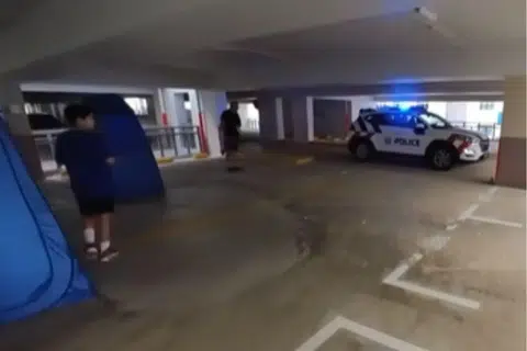 The group was told to leave the area.