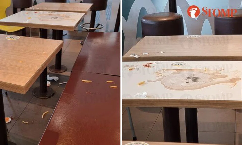 Students swear loudly, throw food at one another and leave mess behind at McDonald's Hougang Mall