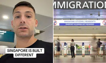 spanish national praise singapore for its efficiencfy after clearing customs and taking MRT