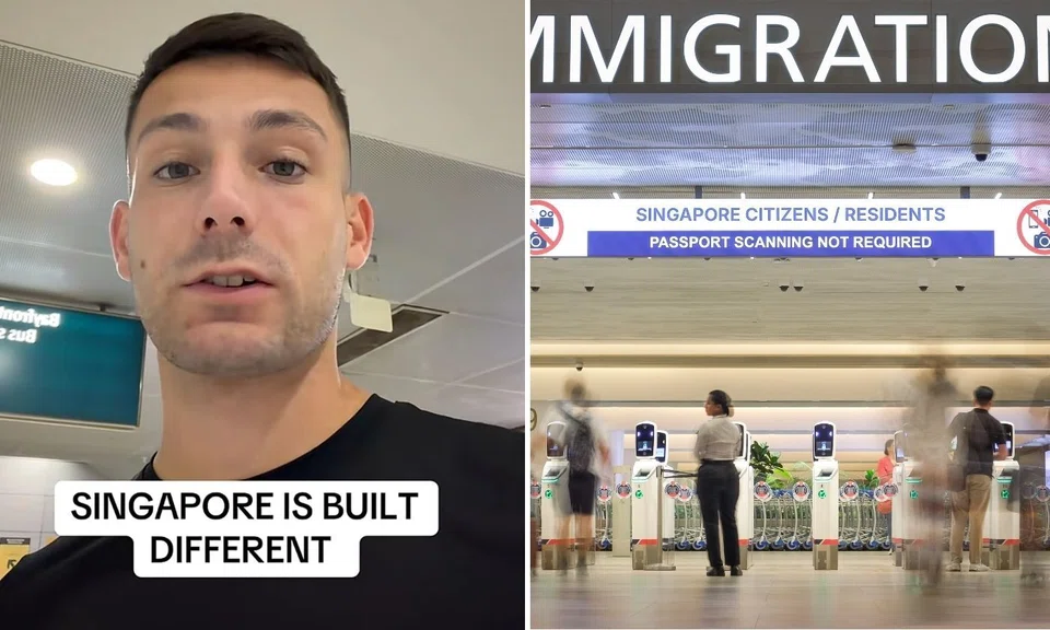 spanish national praise singapore for its efficiencfy after clearing customs and taking MRT