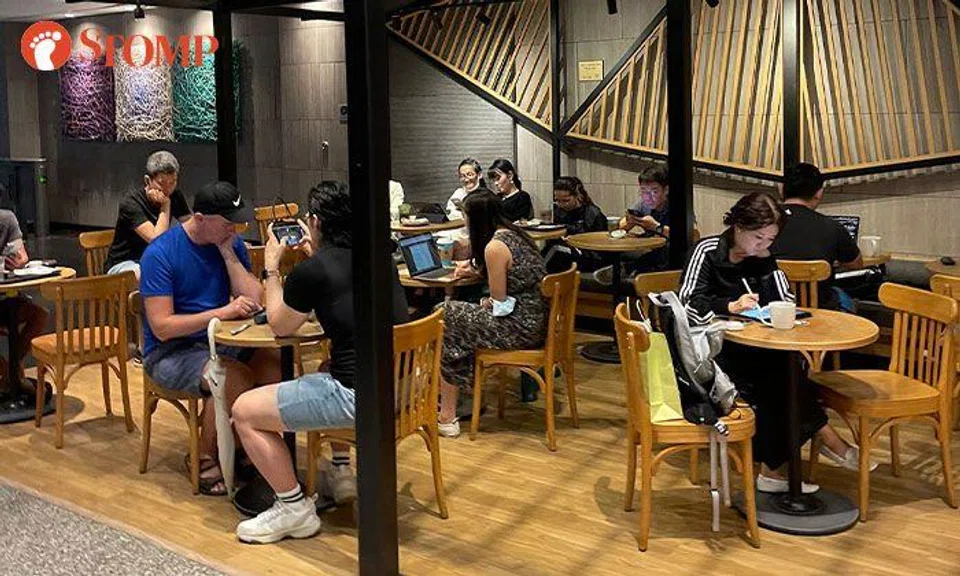 Is it a library? Customers hog tables with laptops at Starbucks United Square