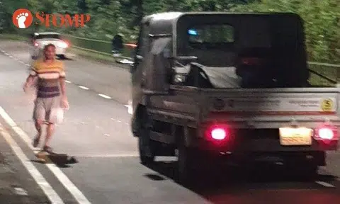 Three men from a passing lorry got out and removed fallen tree branches that were slowing down traffic on Henderson Road after no one else would.
