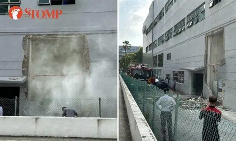 An explosion was heard outside the Audi Service Centre at 55 Ubi Road 1 on Tuesday morning (March 7).