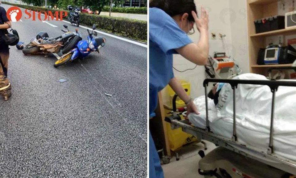 Motorcyclist injured in hit-and-run accident involving 2 motorcycles and car along PIE