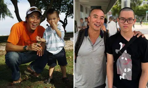 Allan Wu sends son off to National Service, shaves head in support