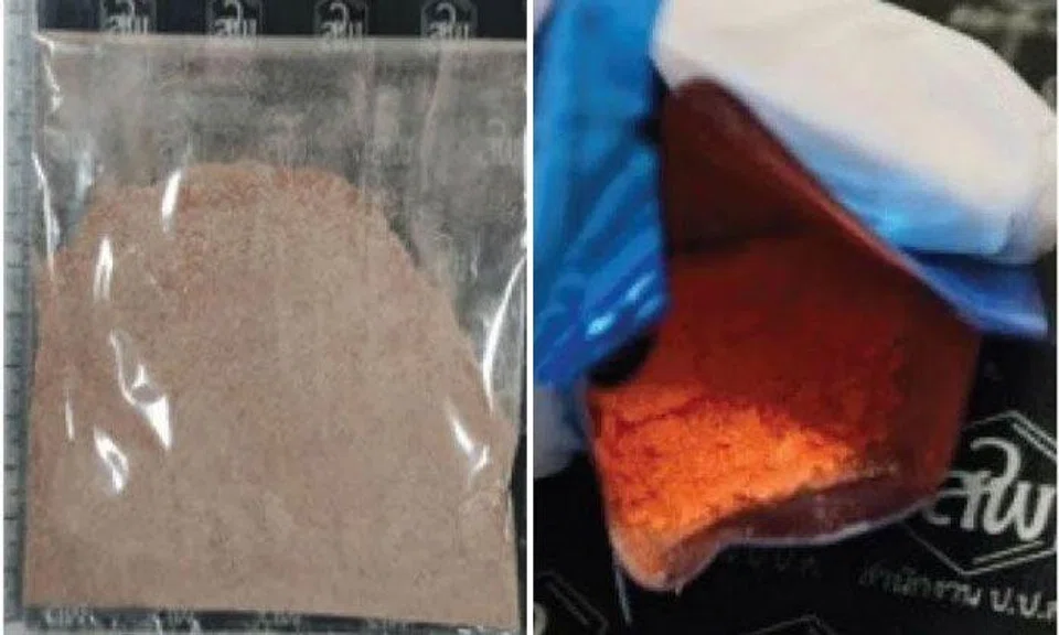 Sachets of "happy water" taken in Thailand. PHOTOS: UNODC/ONCB THAILAND