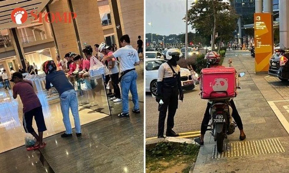 Food delivery riders get summons at Marina Bay Financial Centre, Stomper says parking an issue