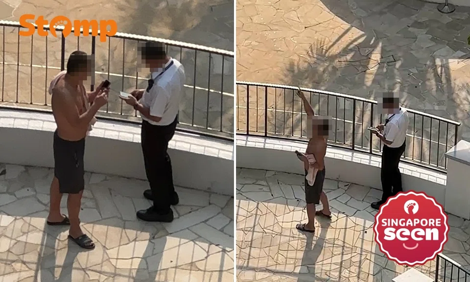 Topless man shouts at guard and condo residents after noise complaint