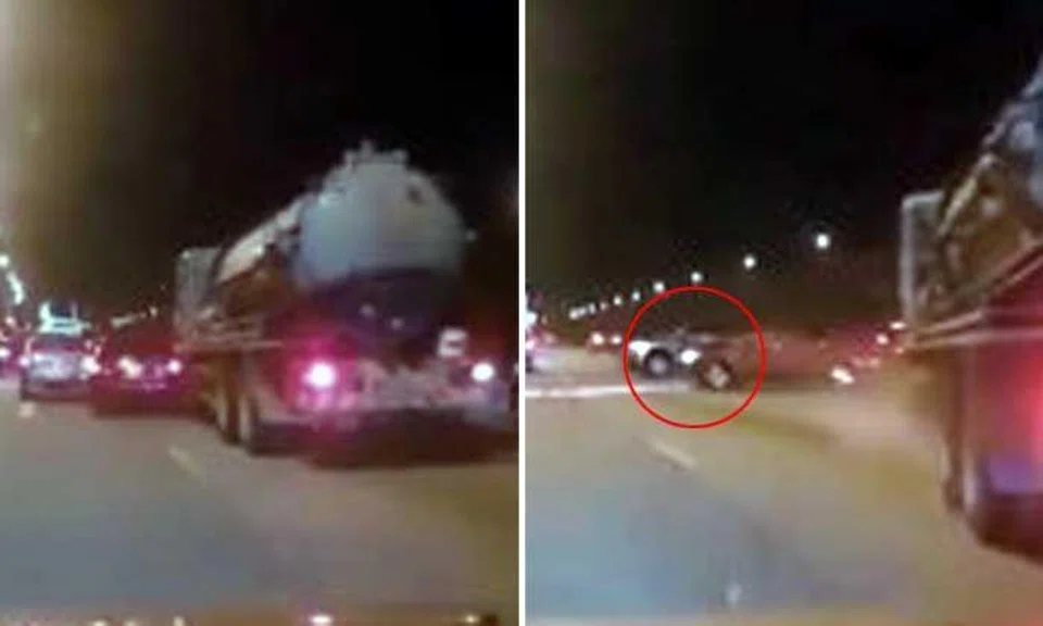 Driver causes chain-collision after swerving right into trailer on TPE