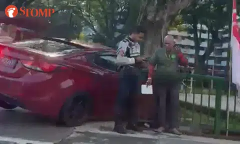 Car ends up on pavement in Toa Payoh accident, 51-year-old driver taken to hospital
