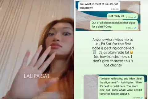 'Do I look like a Lau Pa Sat kinda gal?': Singapore influencer slams 'rude' venue choice for first date