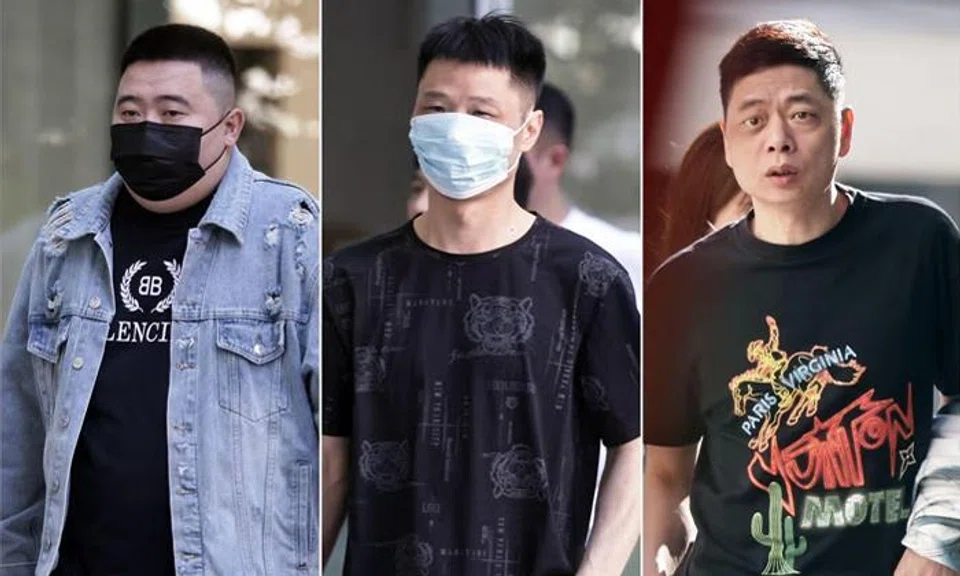 (From left) Wu Pengfei, Su Zhentan and Su Wenhui were jailed on May 26.